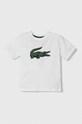 Lacoste t-shirt bawełniany dziecięcy nadruk biały TJ1207