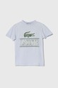 Lacoste t-shirt bawełniany dziecięcy nadruk niebieski TJ3804.PPYH