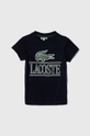 granatowy Lacoste t-shirt bawełniany dziecięcy Dziecięcy