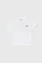 bijela Dječja pamučna majica kratkih rukava Lacoste Dječji