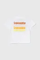 Otroška bombažna kratka majica Lacoste bela