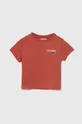 bordowy Lacoste t-shirt bawełniany dziecięcy Dziecięcy