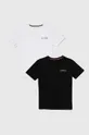 črna Otroška bombažna kratka majica Tommy Hilfiger 2-pack Otroški