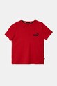 Puma t-shirt bawełniany dziecięcy ESS Small Logo Tee B nadruk czerwony 586961