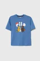 modra Otroška bombažna kratka majica Fila LAABER Otroški