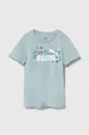 turkusowy Puma t-shirt bawełniany dziecięcy ESS+ SUMMER CAMP Tee Dziecięcy