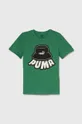 зелёный Детская хлопковая футболка Puma ESS+ MID 90s Graphic B Детский