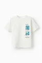 bela Otroška bombažna kratka majica zippy Otroški
