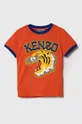 Дитяча бавовняна футболка Kenzo Kids помаранчевий