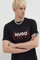 črna Bombažna kratka majica HUGO
