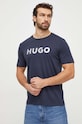 Bavlněné tričko HUGO potisk námořnická modř 50506996