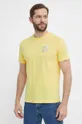 Βαμβακερό μπλουζάκι HUGO κίτρινο