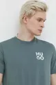 zelena Bombažna kratka majica HUGO