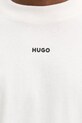 Bavlněné tričko s dlouhým rukávem HUGO 50511029 bílá
