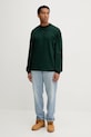 HUGO longsleeve bawełniany 50511029 zielony AW25