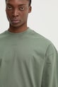 Bombažna majica z dolgimi rokavi HUGO zelena 50511029