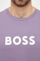 fioletowy BOSS t-shirt bawełniany