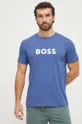 niebieski BOSS t-shirt bawełniany Męski