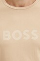 Хлопковая футболка BOSS 50503276 бежевый