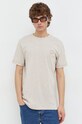 Les Deux t-shirt bawełniany beżowy LDM101123