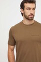 BOSS Orange tricou din bumbac imprimeu verde 50505238