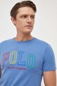 Polo Ralph Lauren t-shirt bawełniany niebieski 710929077