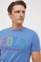 niebieski Polo Ralph Lauren t-shirt bawełniany