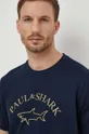 granatowy Paul&Shark t-shirt bawełniany