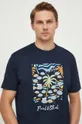 granatowy Paul&Shark t-shirt bawełniany