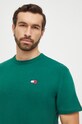 Odzież Tommy Jeans t-shirt bawełniany DM0DM17995 zielony