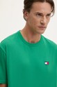 Tommy Jeans tricou din bumbac DM0DM17995 verde AW24