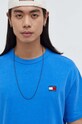 Хлопковая футболка Tommy Jeans голубой DM0DM17995