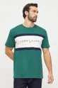 zelena Bombažna kratka majica Tommy Jeans Moški