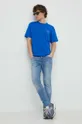Хлопковая футболка Tommy Jeans голубой
