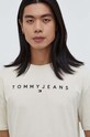 Tommy Jeans t-shirt bawełniany beżowy DM0DM17993