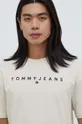 bež Bombažna kratka majica Tommy Jeans