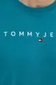 turkusowy Tommy Jeans t-shirt bawełniany