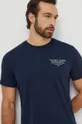 Bombažna kratka majica Tommy Jeans mornarsko modra