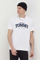 biały Tommy Jeans t-shirt bawełniany