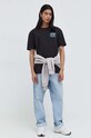 Bavlnené tričko Tommy Jeans DM0DM18284 čierna SS24