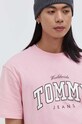 Tommy Jeans t-shirt bawełniany różowy DM0DM18287