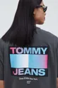 sivá Bavlnené tričko Tommy Jeans