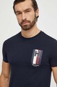 Tommy Hilfiger t-shirt bawełniany MW0MW33687 granatowy SS24