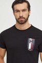Tommy Hilfiger t-shirt bawełniany nadruk czarny MW0MW33687