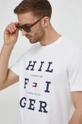 biela Bavlnené tričko Tommy Hilfiger