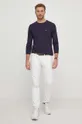 Tričko s dlhým rukávom Calvin Klein tmavomodrá