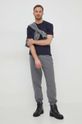 Pamučna majica Calvin Klein K10K112749 mornarsko plava SS25