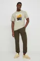 Bombažna kratka majica Calvin Klein bež