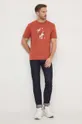 Хлопковая футболка Calvin Klein оранжевый