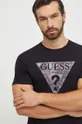 czarny Guess t-shirt Męski